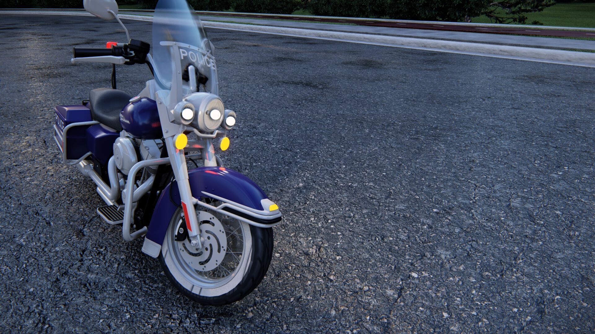 Police Harley Davidson 3D model_5