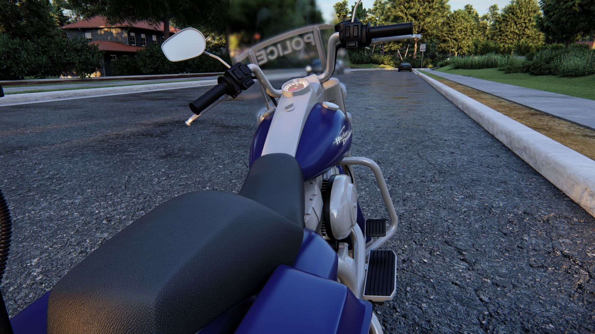 Police Harley Davidson 3D model_7