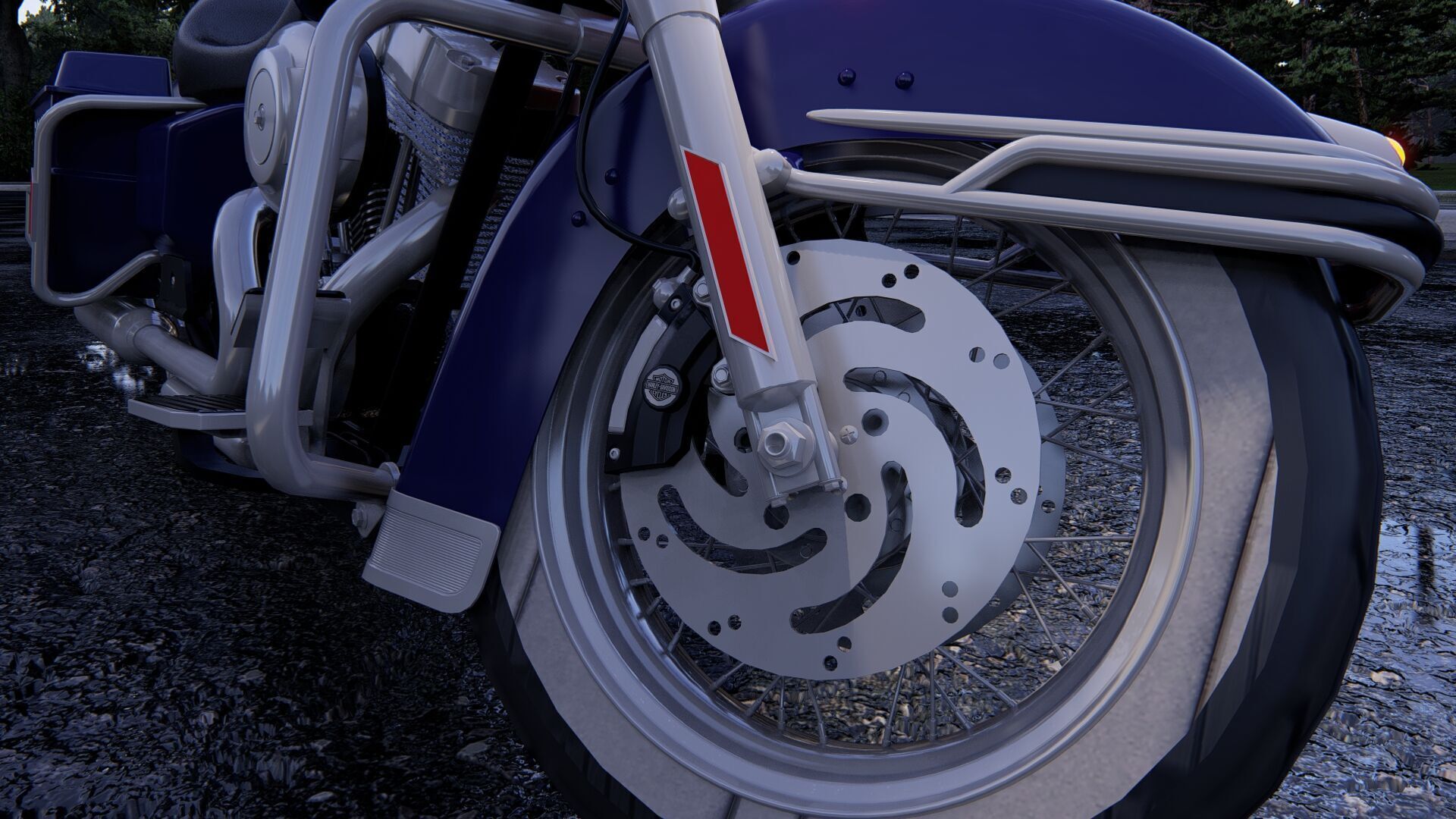 Police Harley Davidson 3D model_18