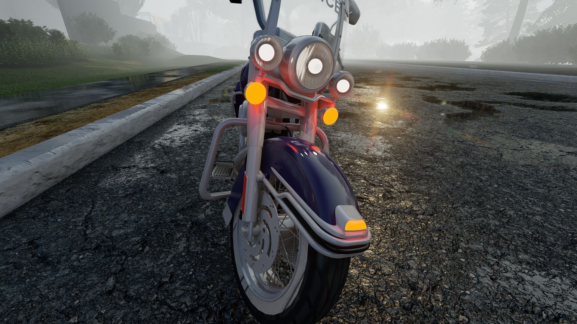 Police Harley Davidson 3D model_12