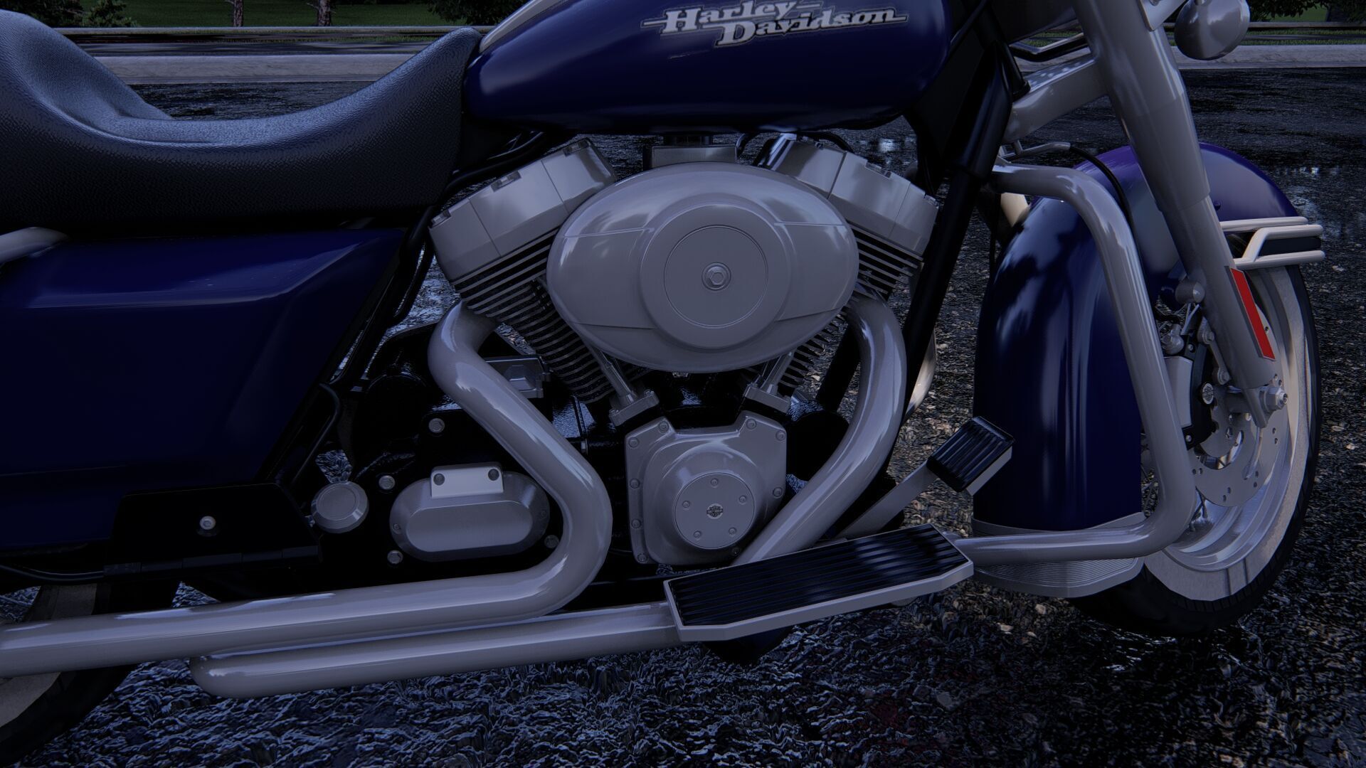 Police Harley Davidson 3D model_17