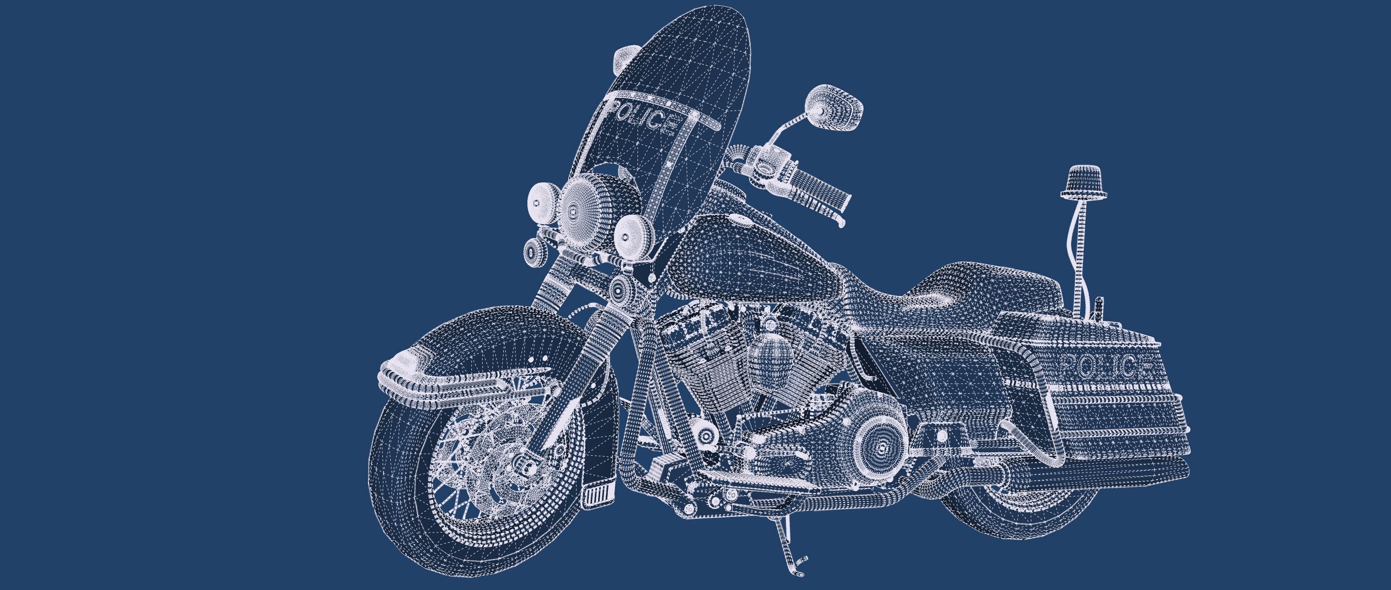 Police Harley Davidson 3D model_31
