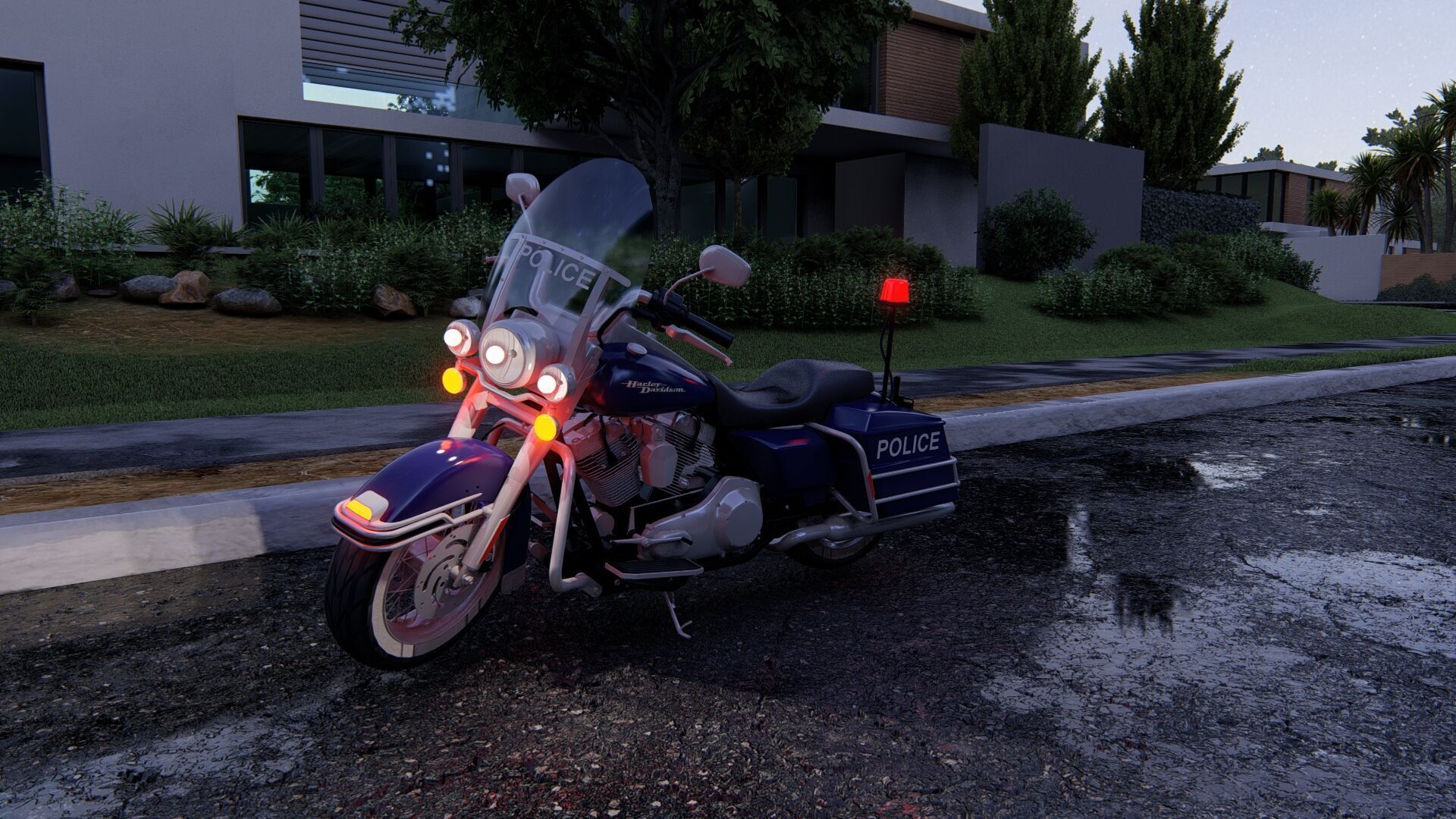 Police Harley Davidson 3D model_15