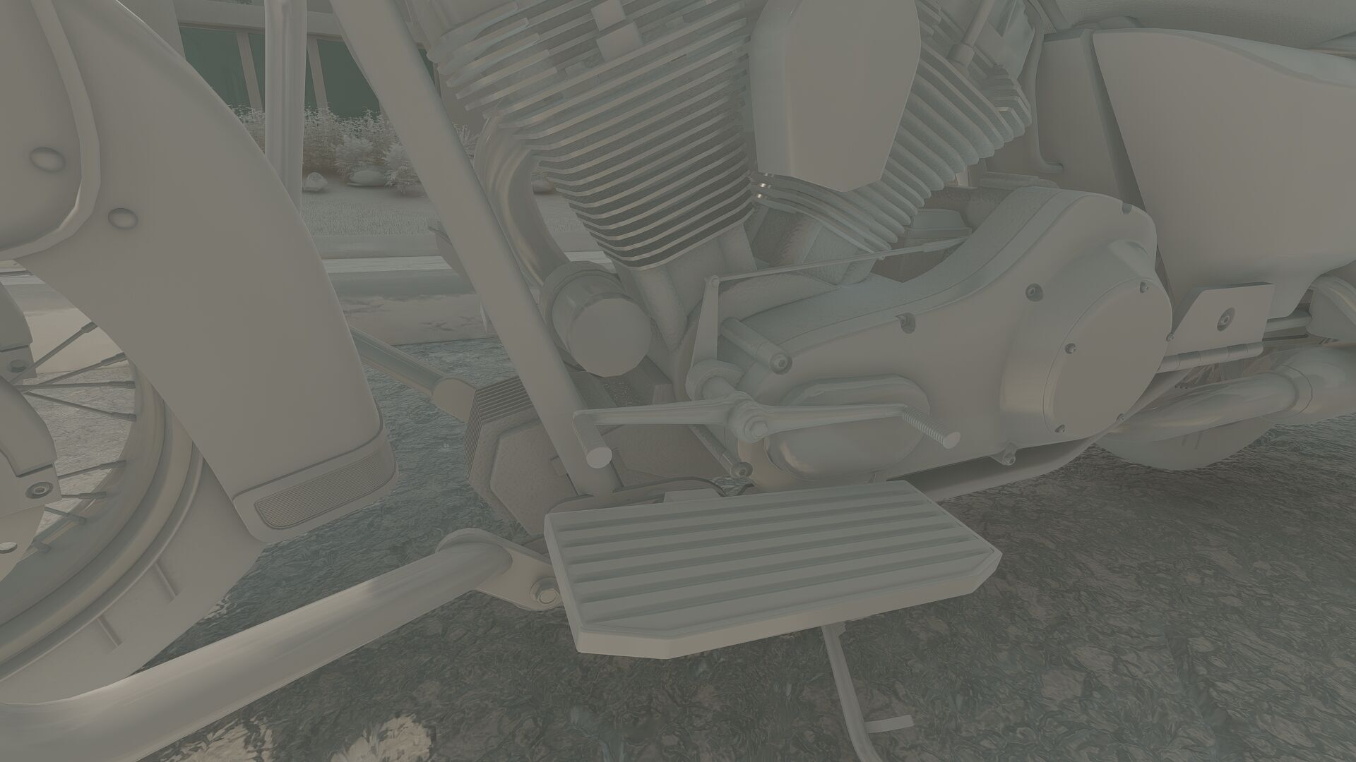 Police Harley Davidson 3D model_29