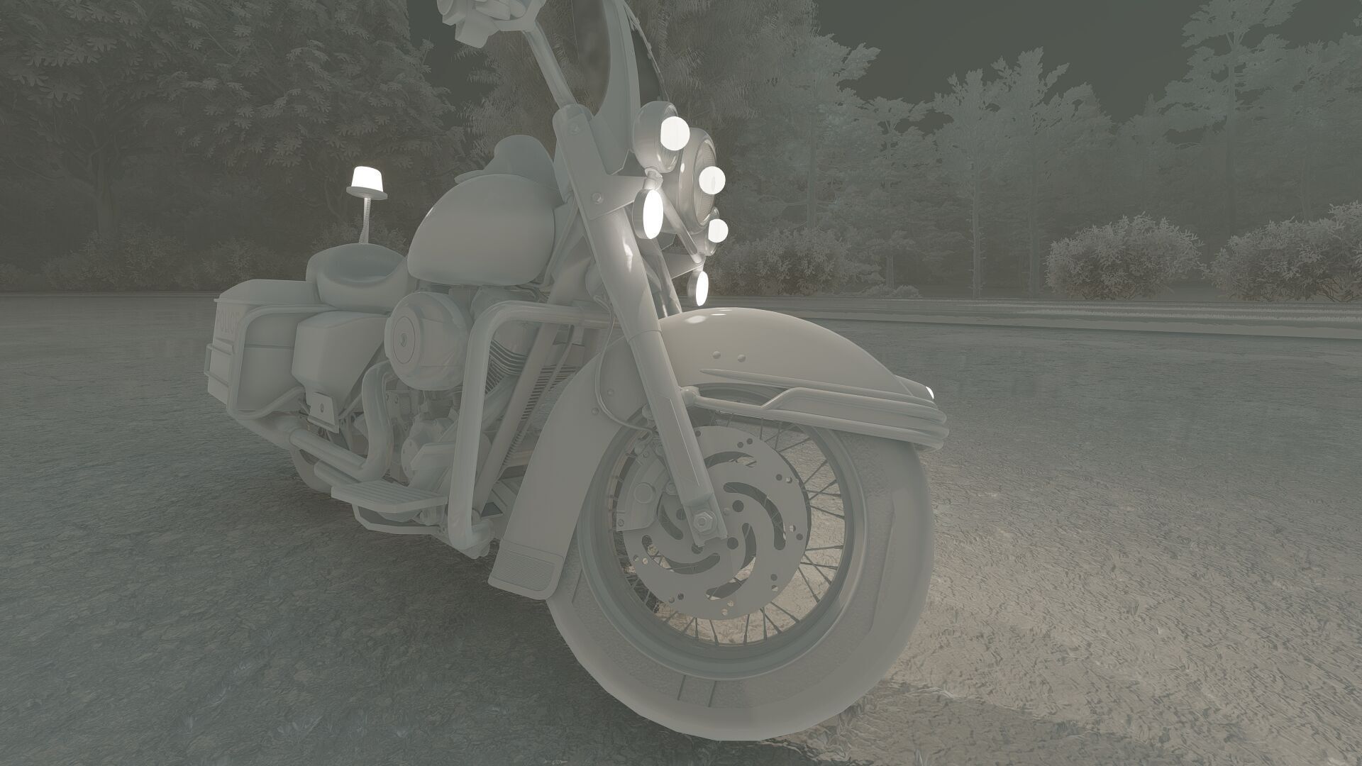 Police Harley Davidson 3D model_22