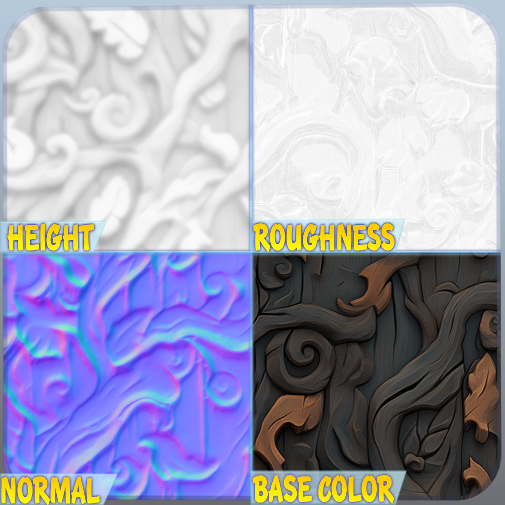 Stylized Bark Seamless Texture Texture_1
