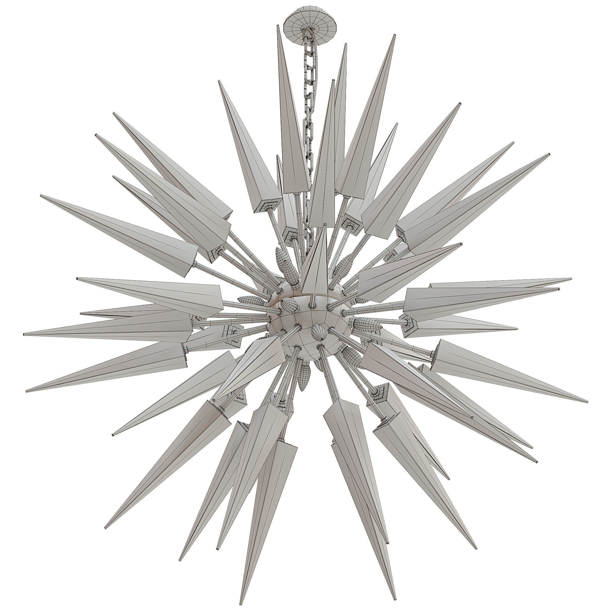 Modern Sputnik Chandelier 3D model_2