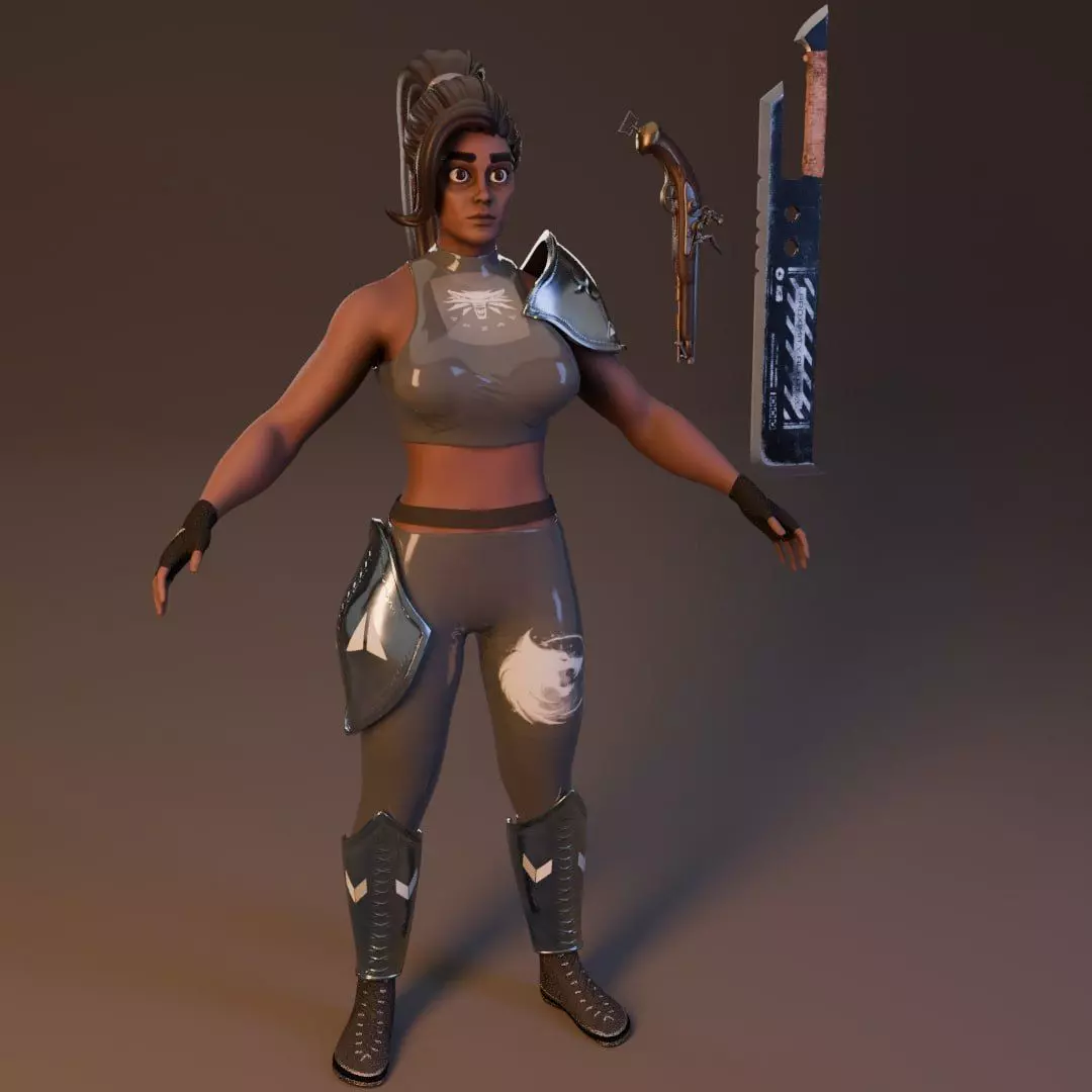 Girl 3d modeling 3D model_0