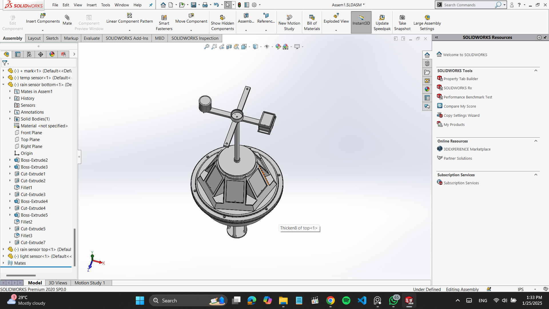 Atmospheric Temperature Humidity Pressure Sensor Cover  3D print model_3