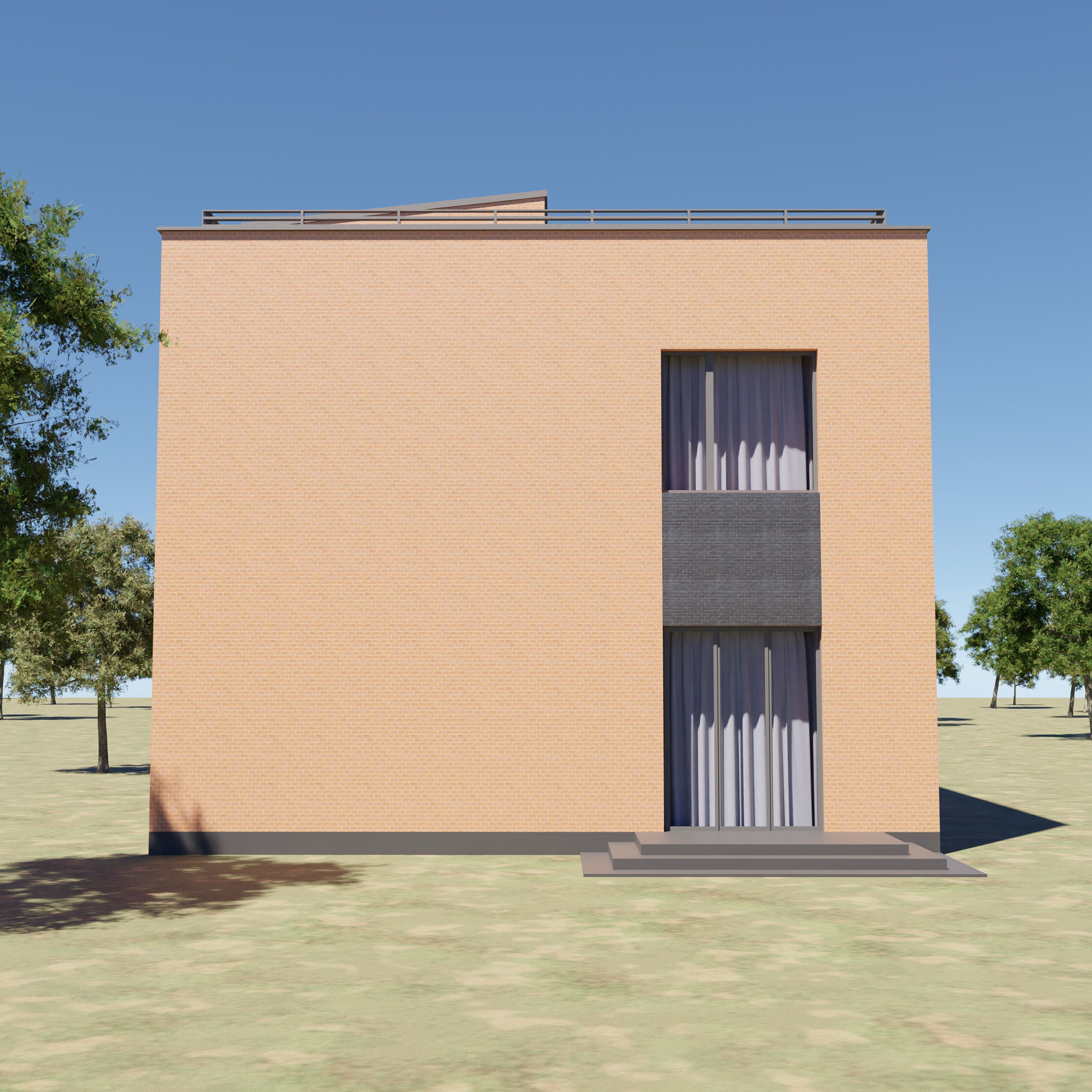 Modern house 3D model Low-poly 3D model_5