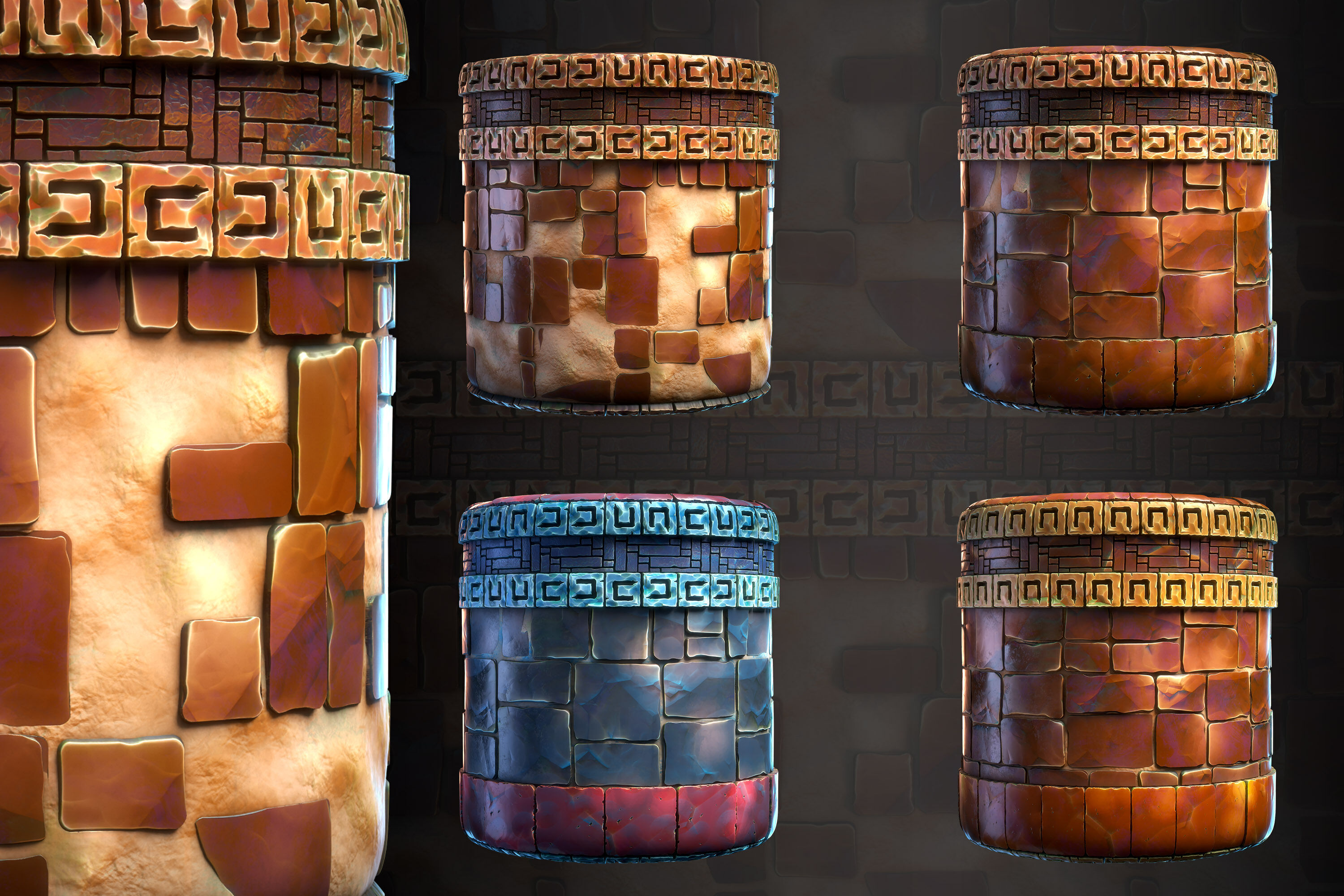 Wall trim Sheet - Vol 06 - SBsar - Maps Texture_4