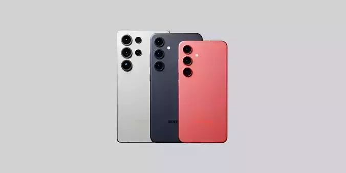 Samsung Galaxy S25 All Models in official colors 3D Model Collection