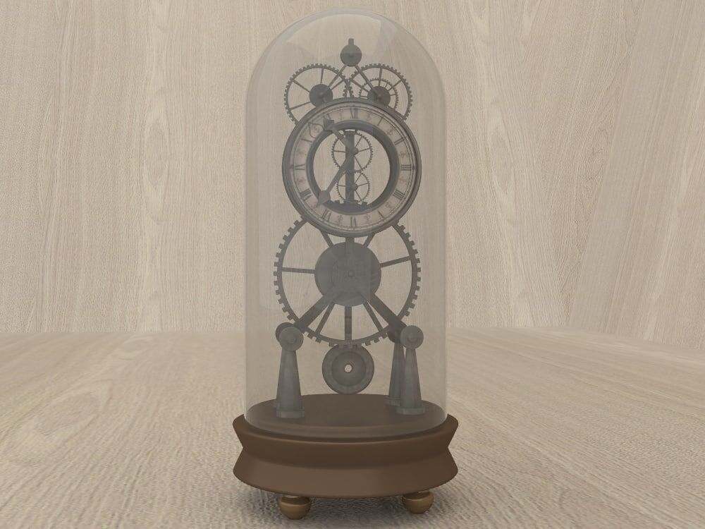 vintage clock 3D model_1