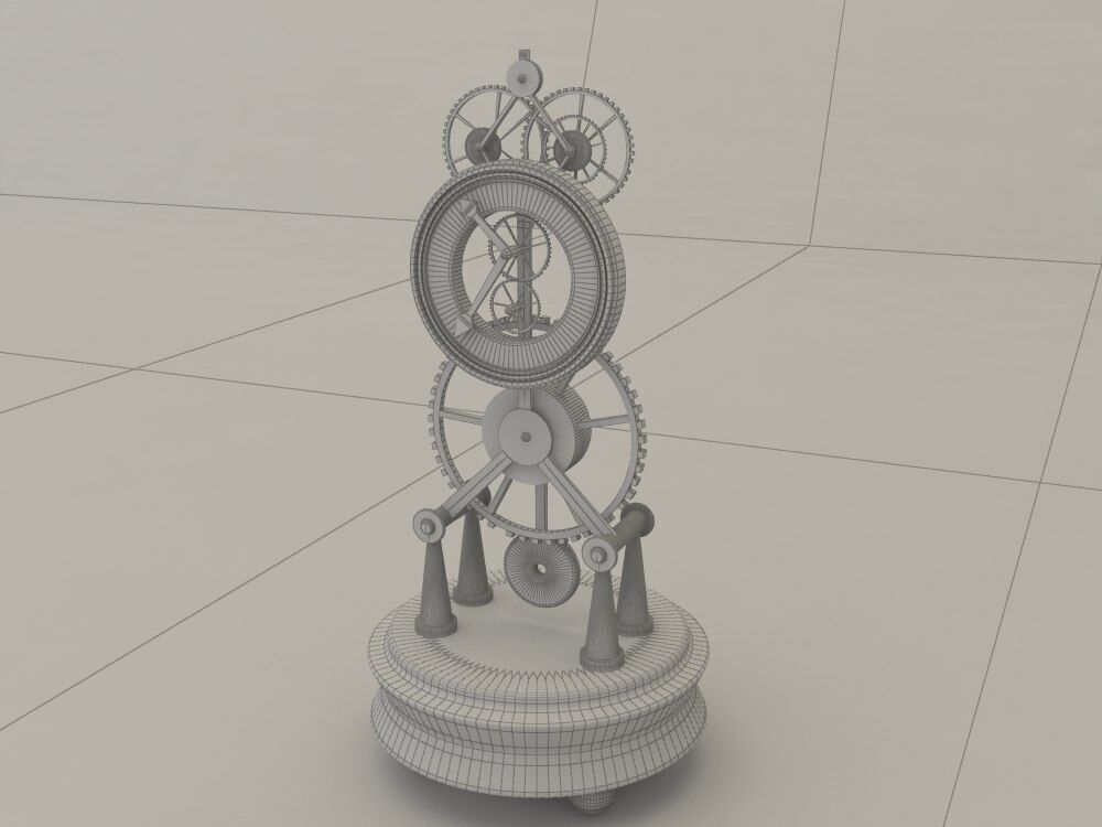 vintage clock 3D model_4