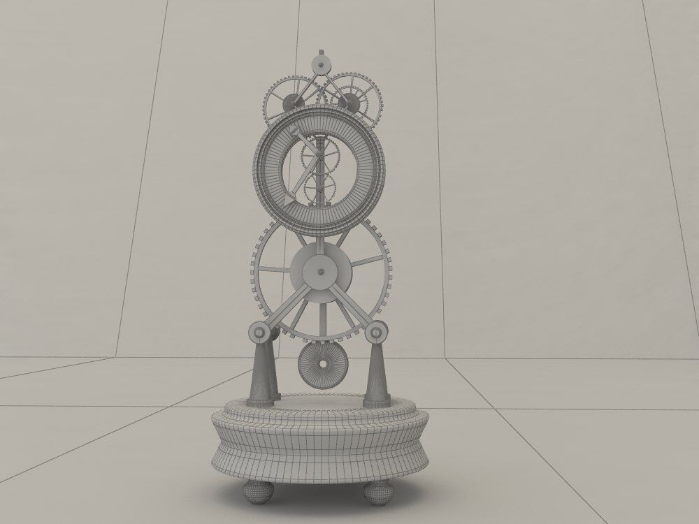 vintage clock 3D model_3