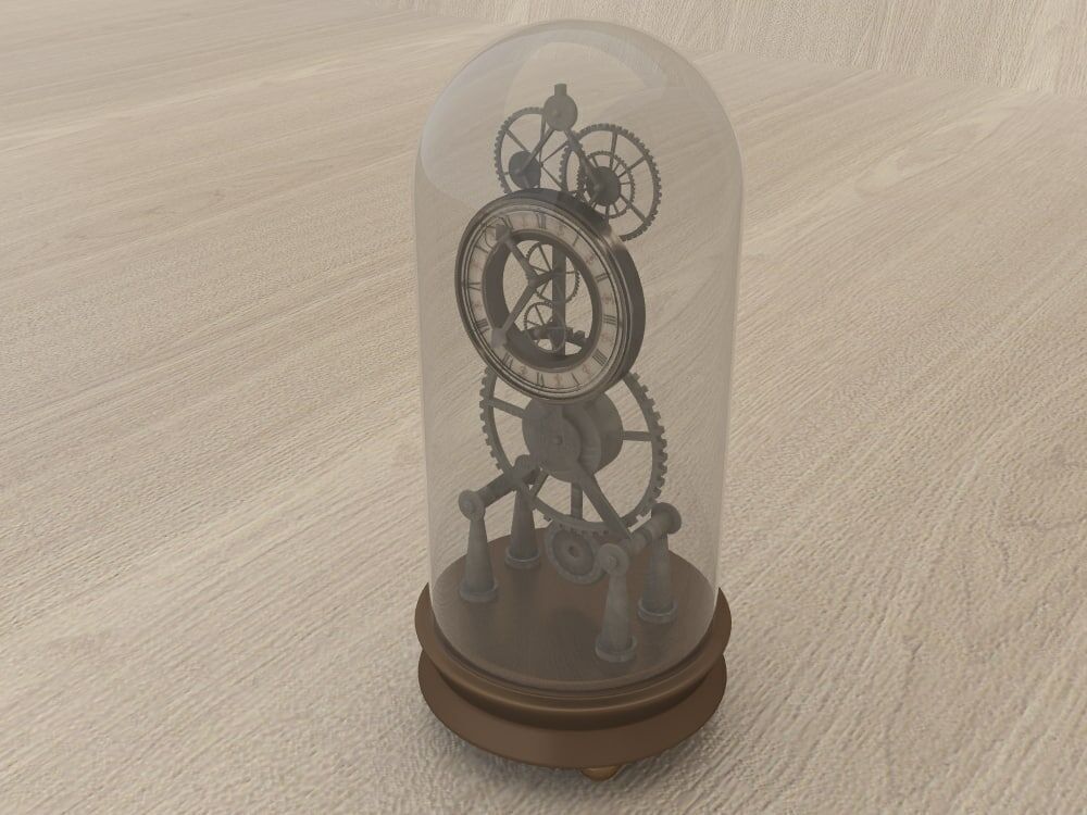 vintage clock 3D model_2