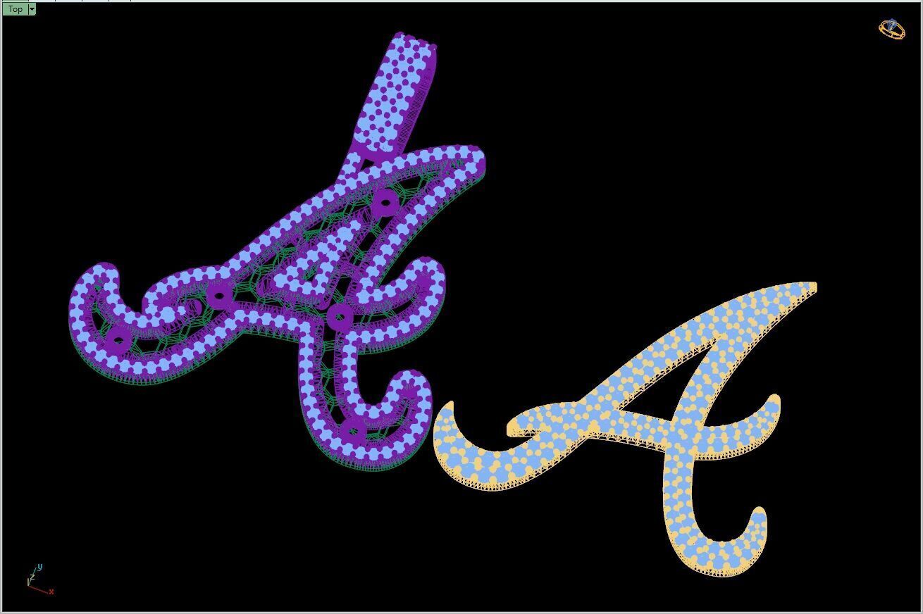 Custom Atlanta Braves Diamond Pendant - Base Ball Team 3D print model_14