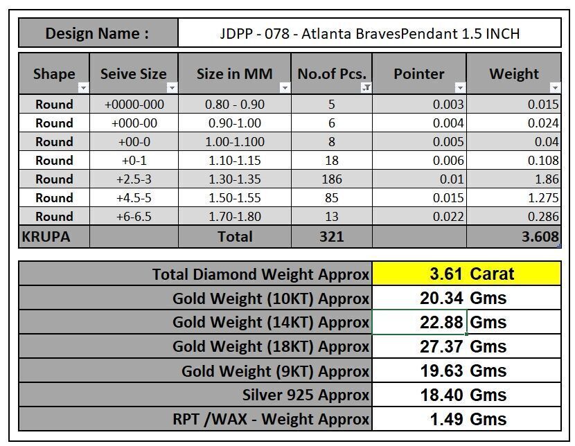 Custom Atlanta Braves Diamond Pendant - Base Ball Team 3D print model_16