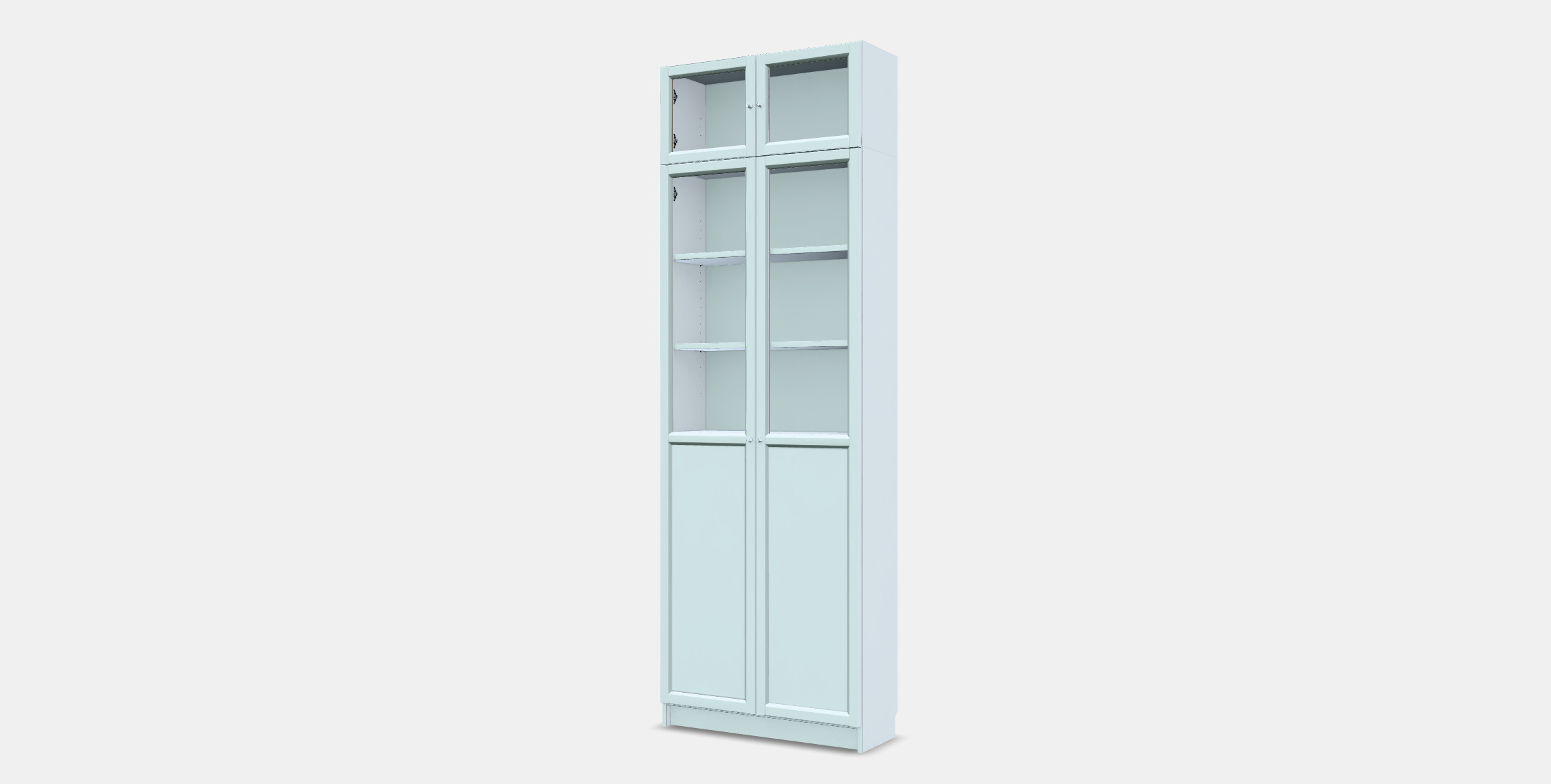 BILLY Bookcase w hght ext ut-pnl-glss drs 3D model_12