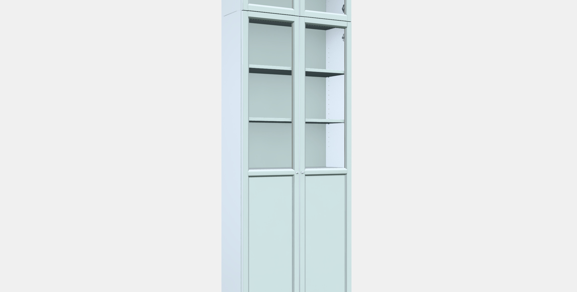 BILLY Bookcase w hght ext ut-pnl-glss drs 3D model_8