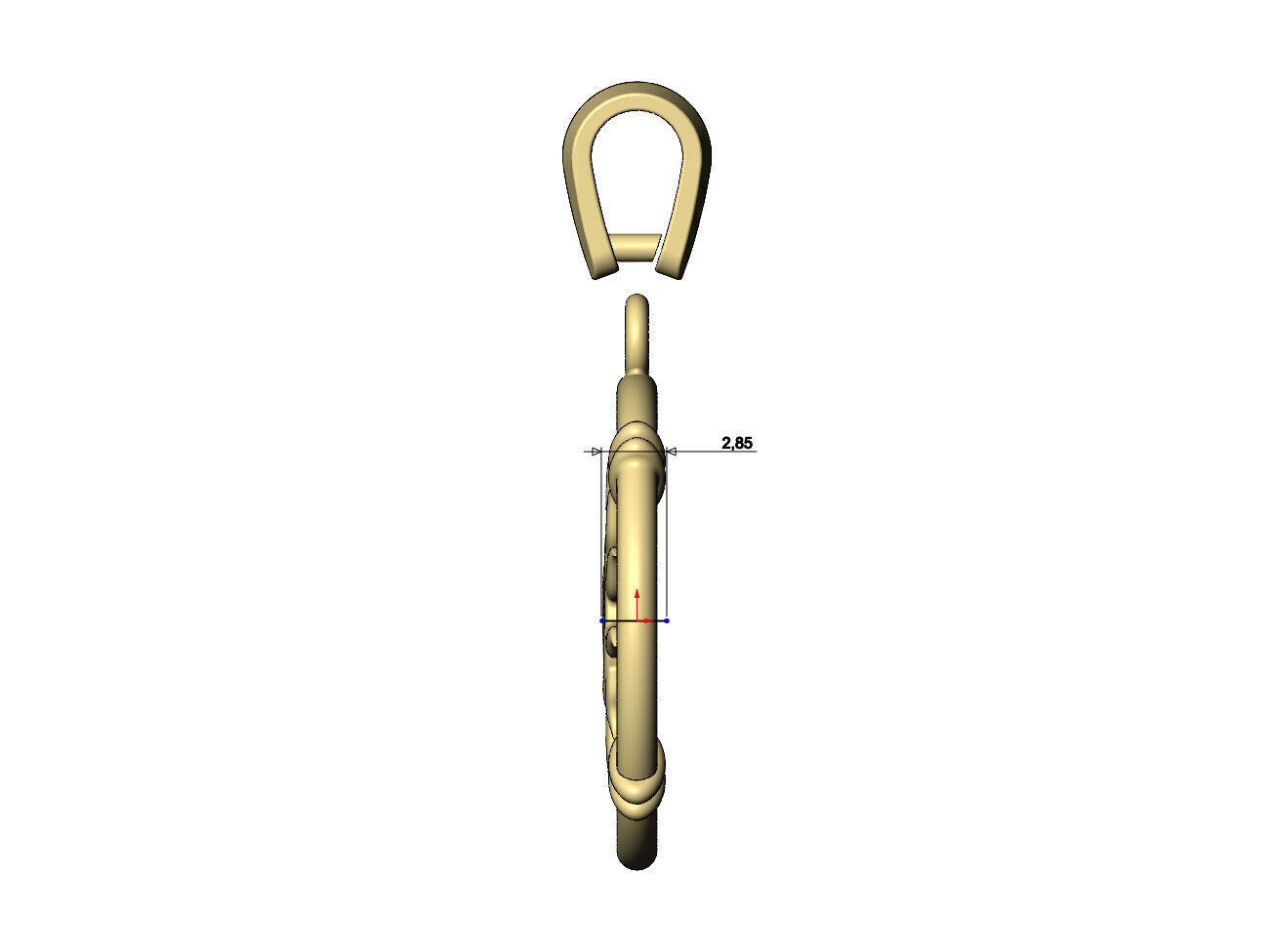 Sunburst scroll linked wire coin pendant with bail 3D print model_8