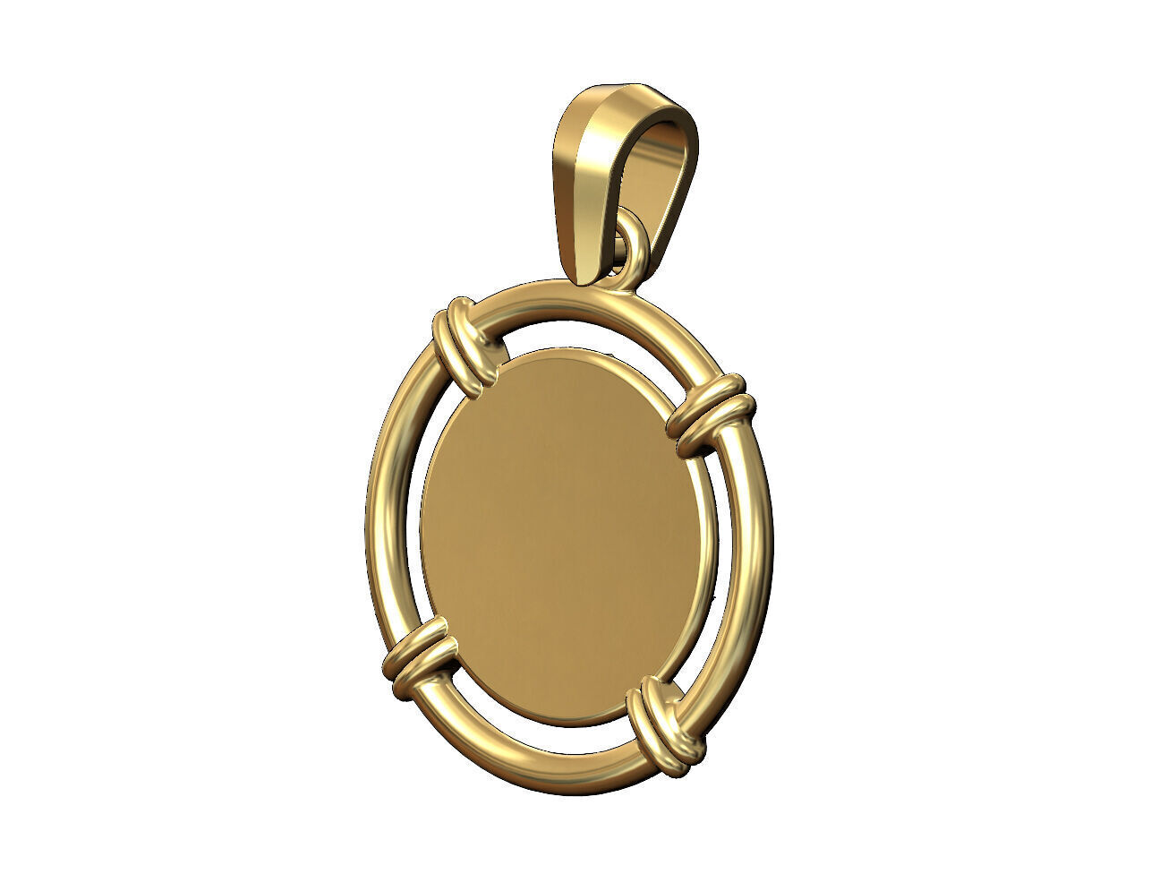 Sunburst scroll linked wire coin pendant with bail 3D print model_4