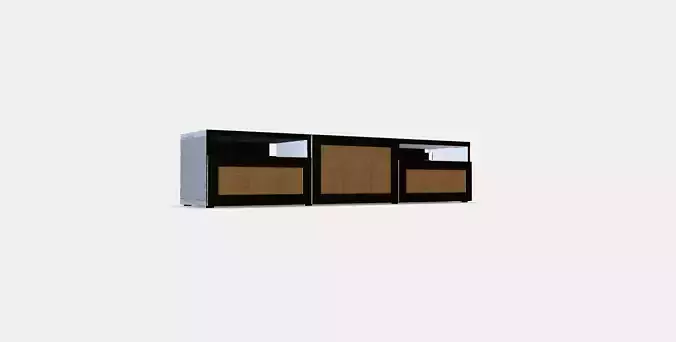 BESTA TV bench with drawers and door 1 Low-poly 3D model