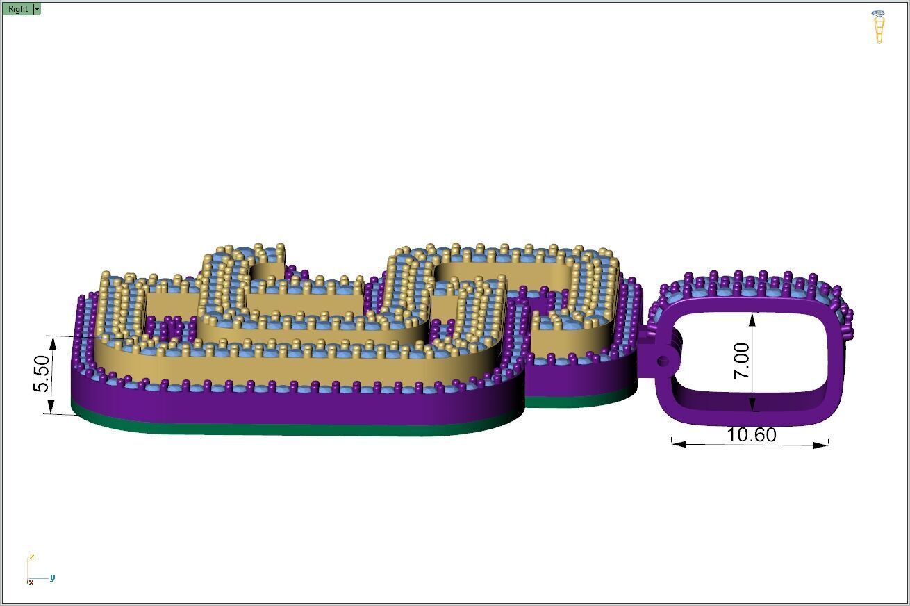 Custom San Diego Diamond Pendant - Base Ball Team 3D print model_8