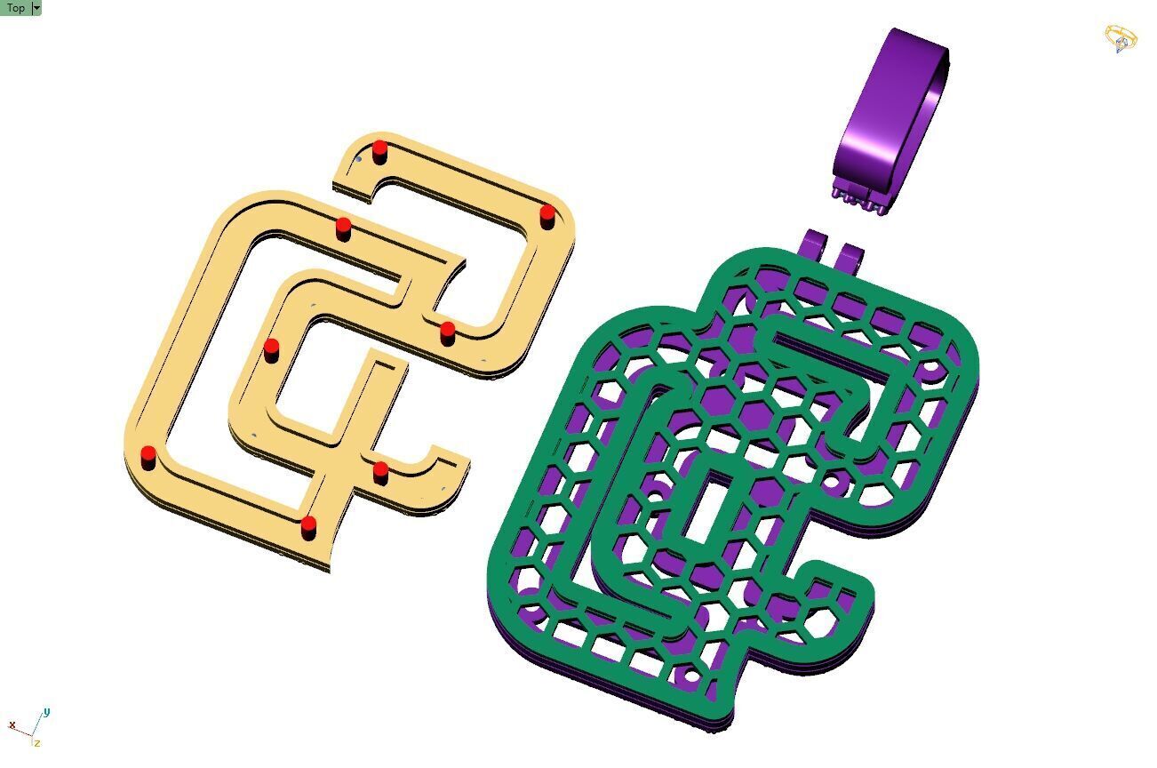 Custom San Diego Diamond Pendant - Base Ball Team 3D print model_12