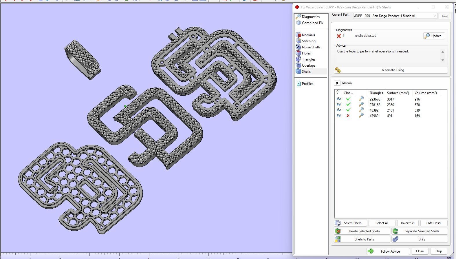 Custom San Diego Diamond Pendant - Base Ball Team 3D print model_18