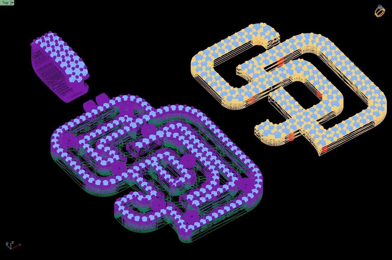 Custom San Diego Diamond Pendant - Base Ball Team 3D print model_14