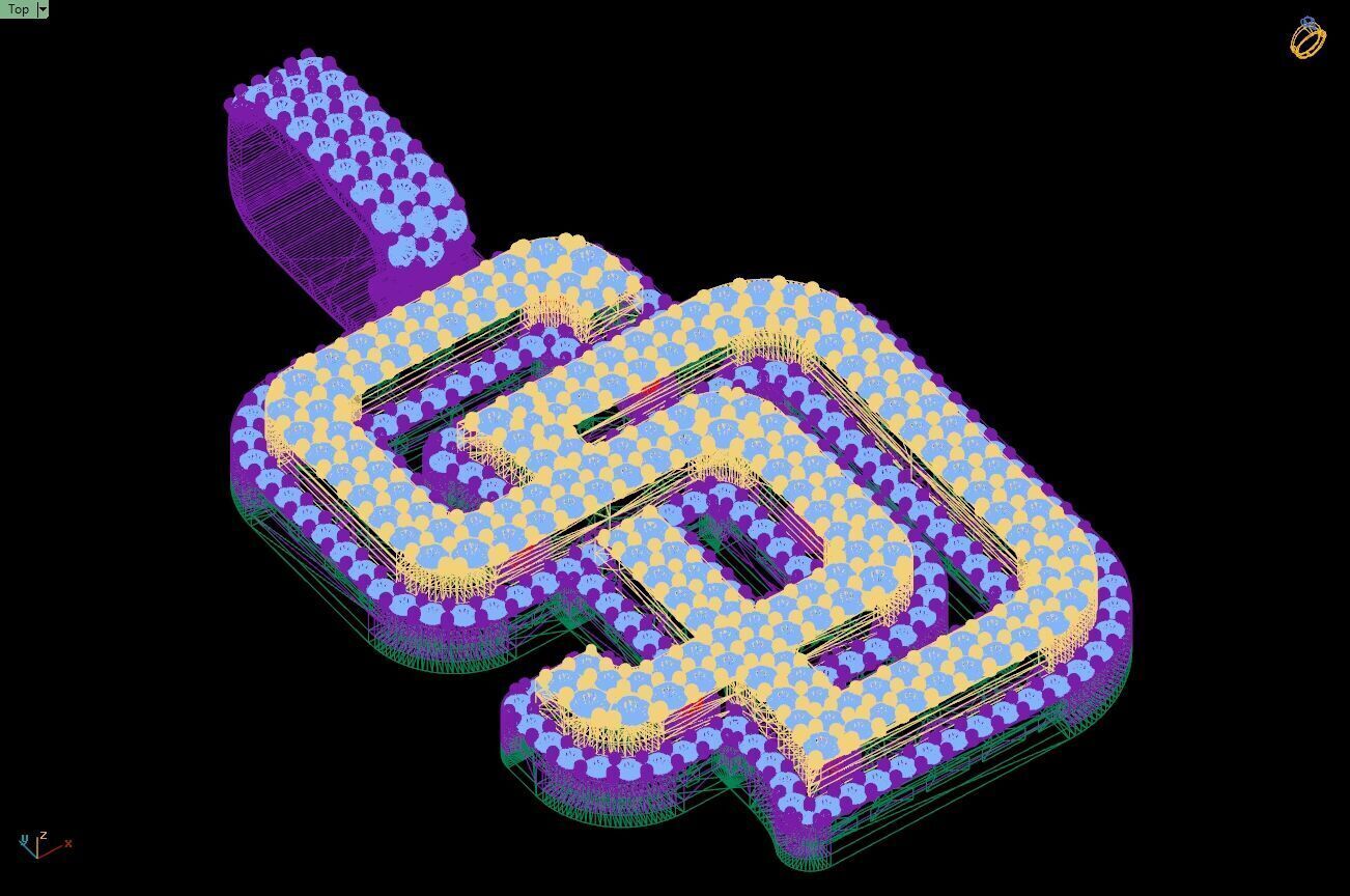 Custom San Diego Diamond Pendant - Base Ball Team 3D print model_13