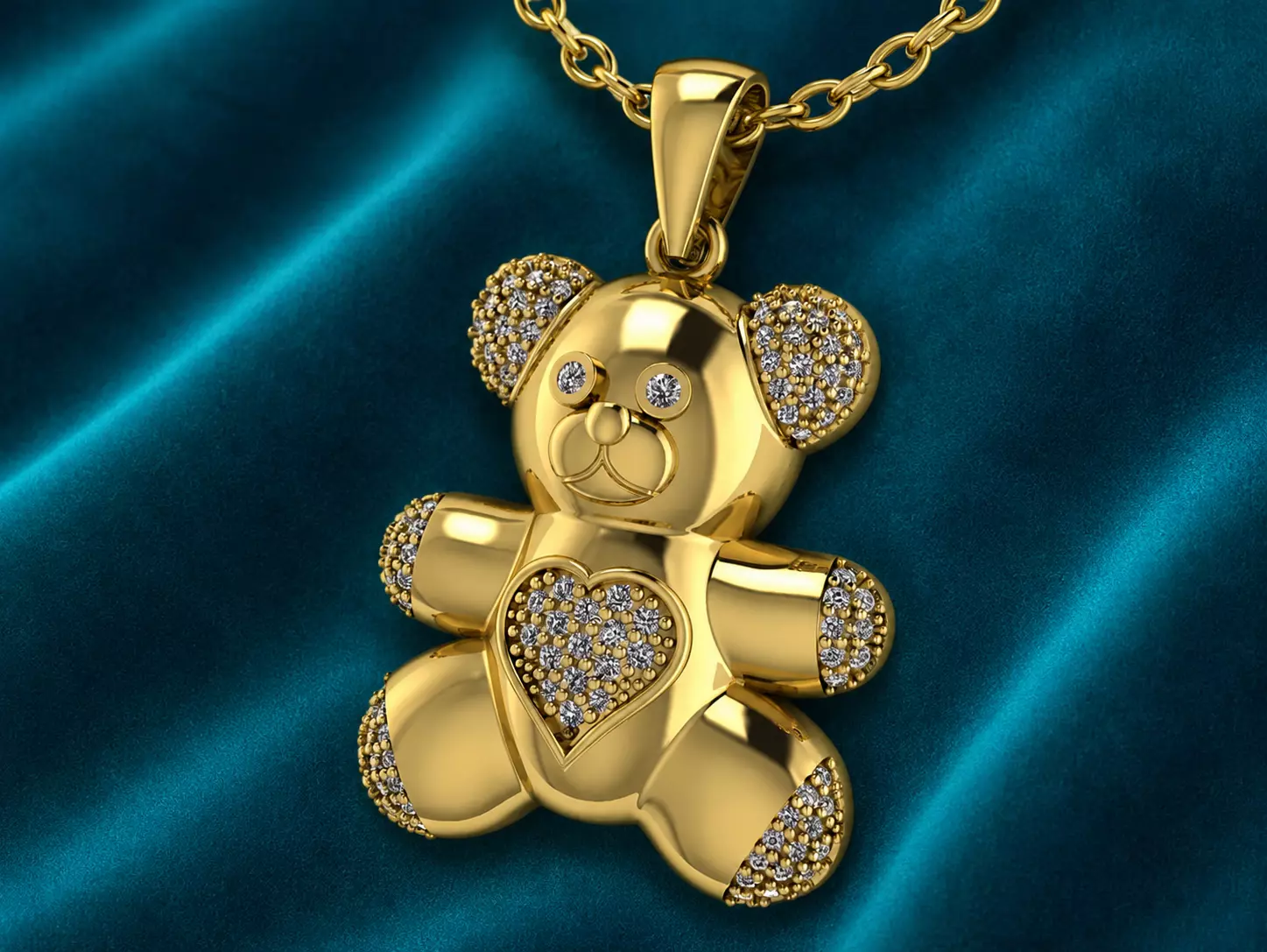 Bear Pendant Gold 3D print model