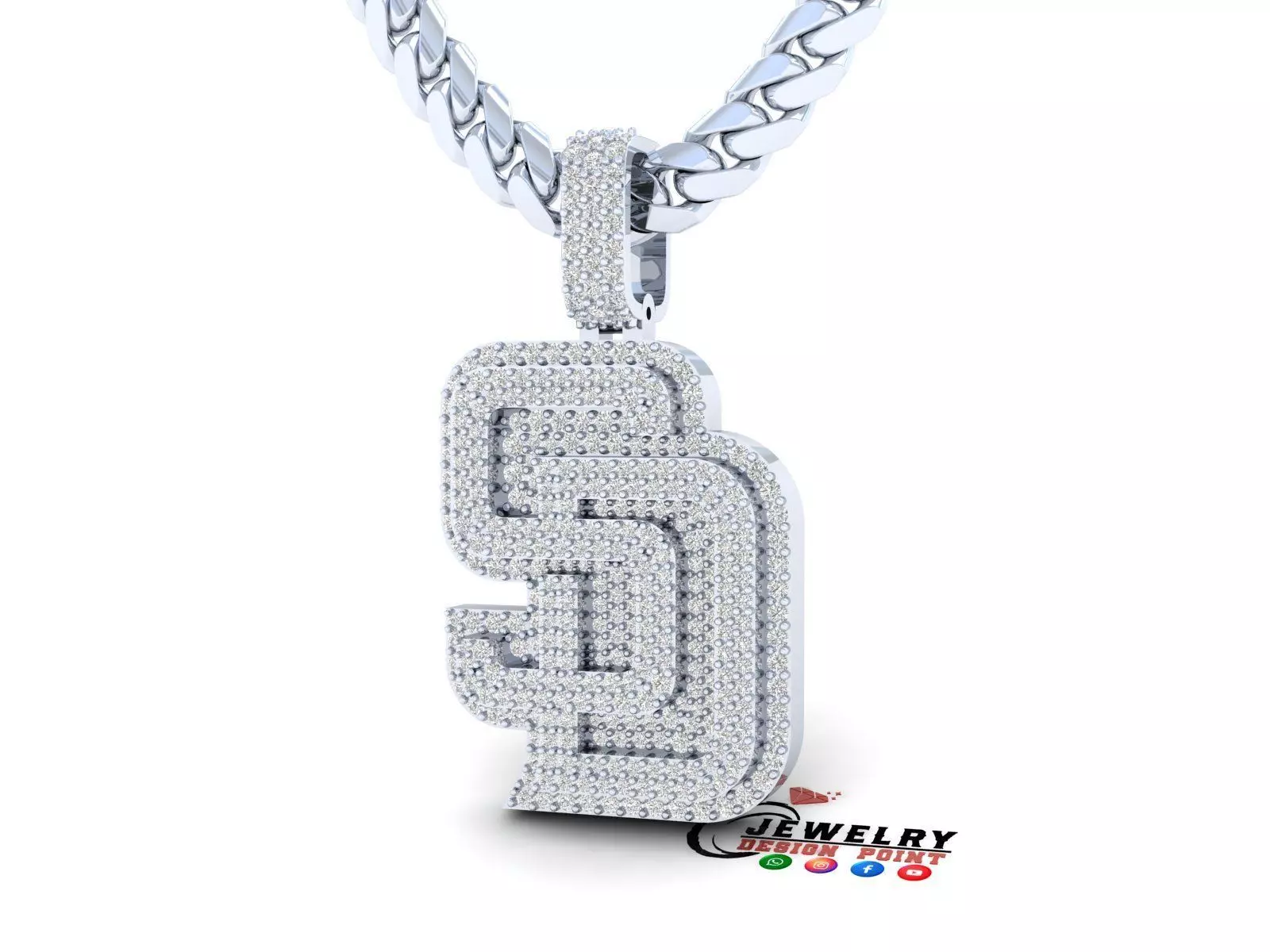 Custom San Diego Diamond Pendant - Base Ball Team 3D print model