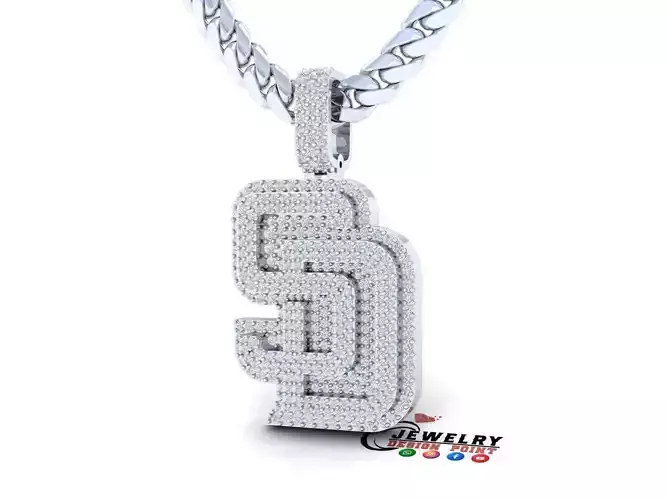 Custom San Diego Diamond Pendant - Base Ball Team