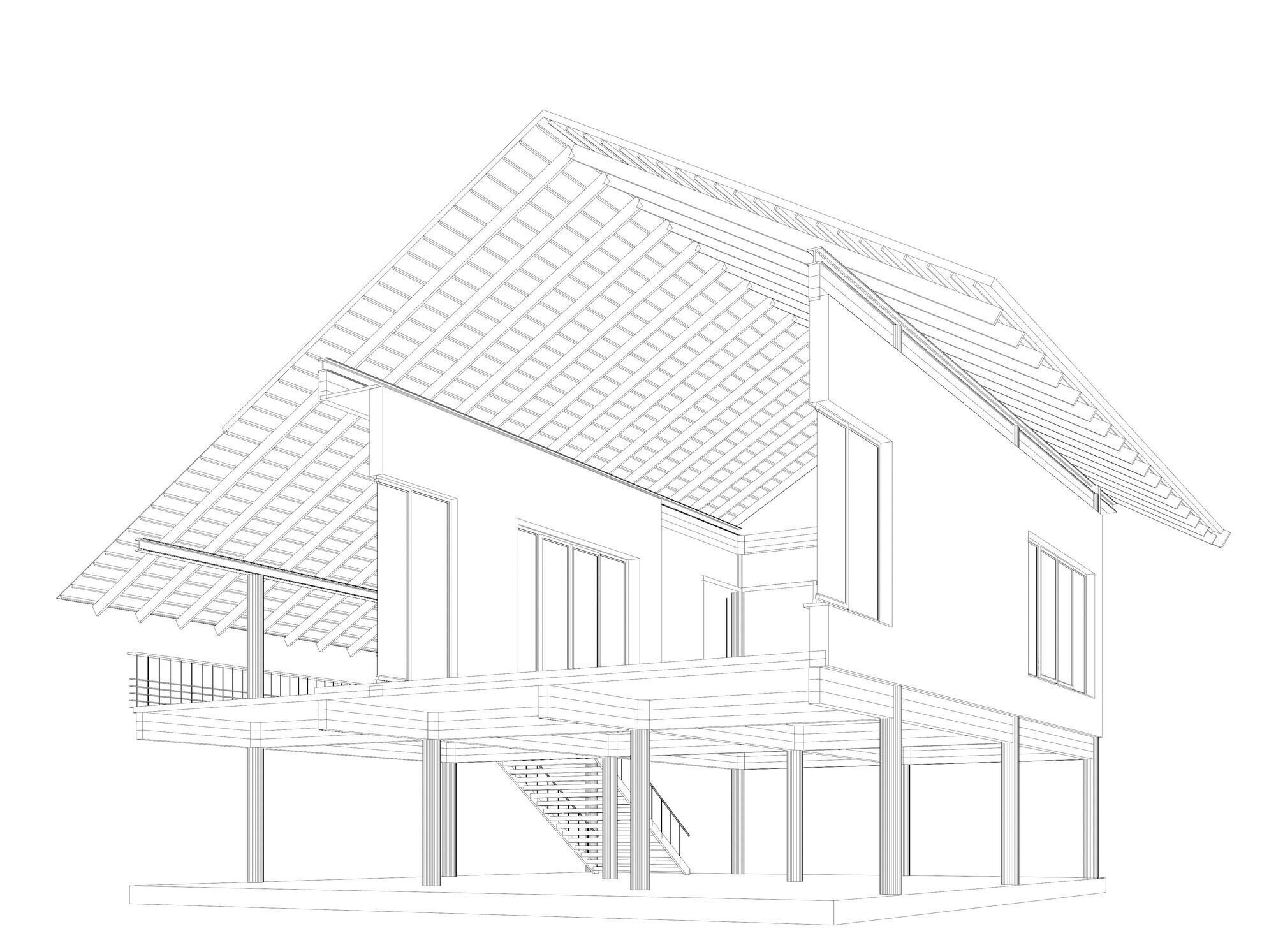 Tropical house in section cut 25-06 3D model_9