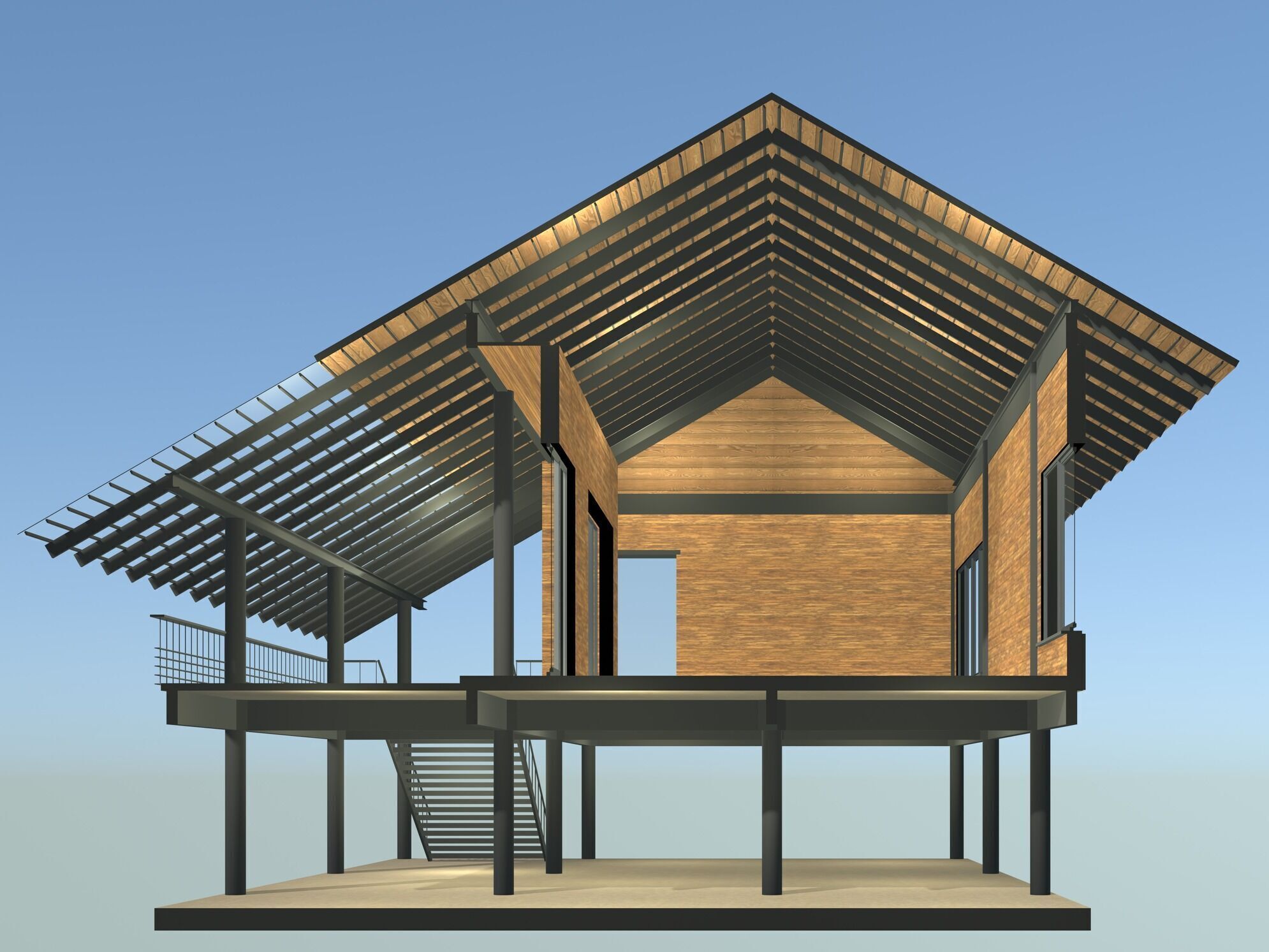 Tropical house in section cut 25-06 3D model_3