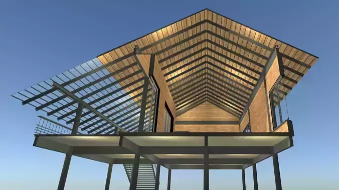 Tropical house in section cut 25-06 3D model