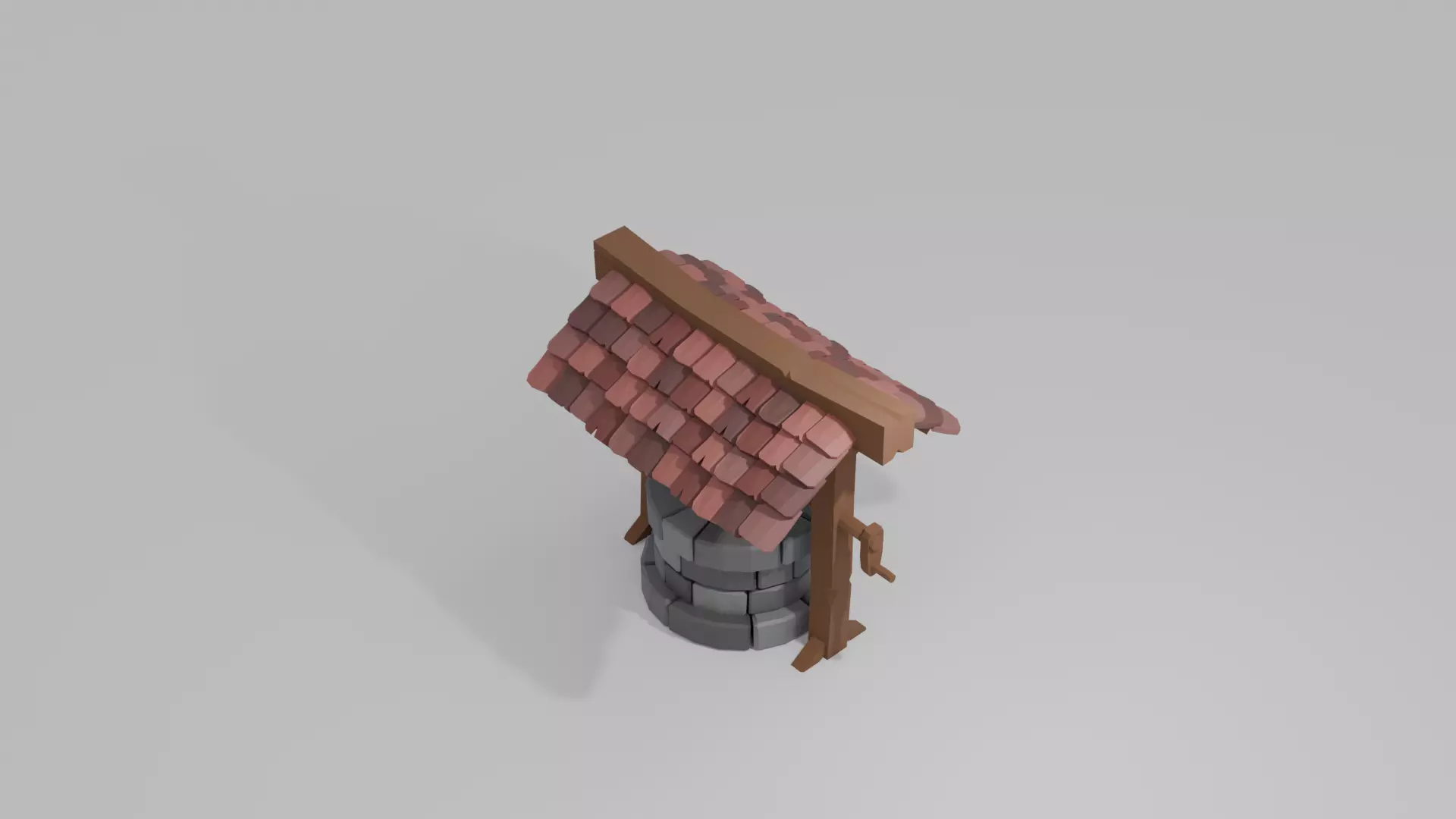 Low poly Well Low-poly 3D model_5