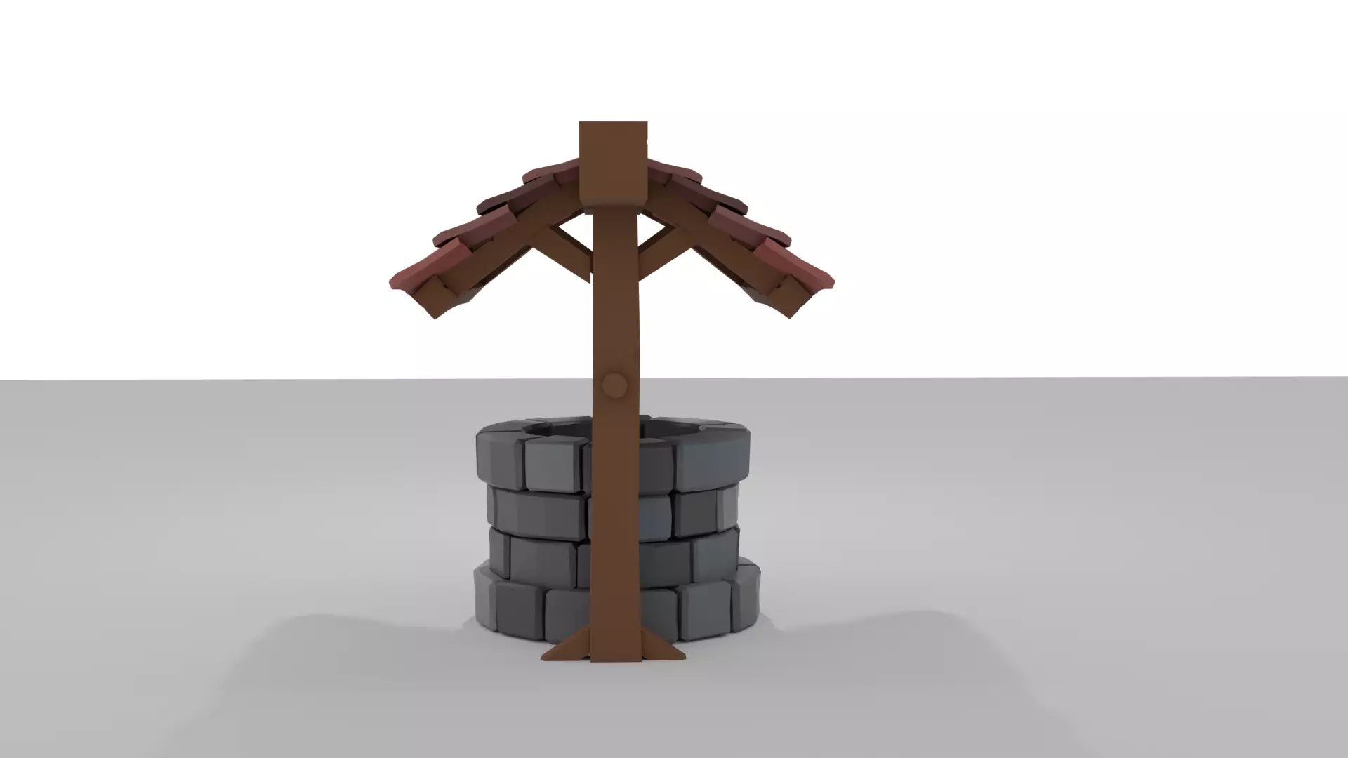 Low poly Well Low-poly 3D model_3