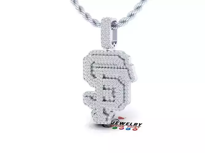 Custom San Francisco Diamond Pendant - Base Ball Team