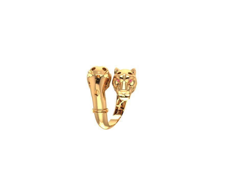 tiger ring gold 3D print model_3