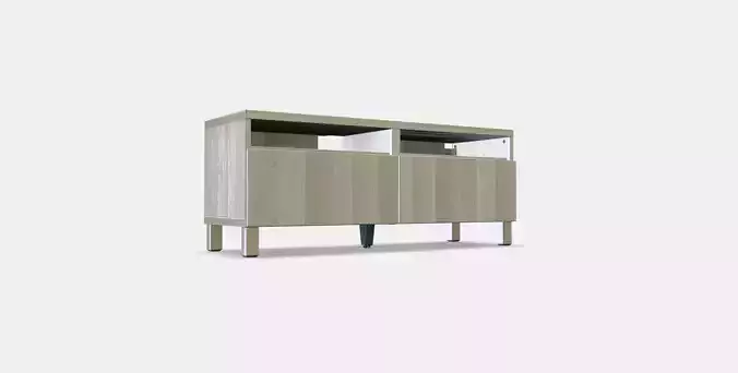 BESTA TV bench with drawers 12 Low-poly 3D model