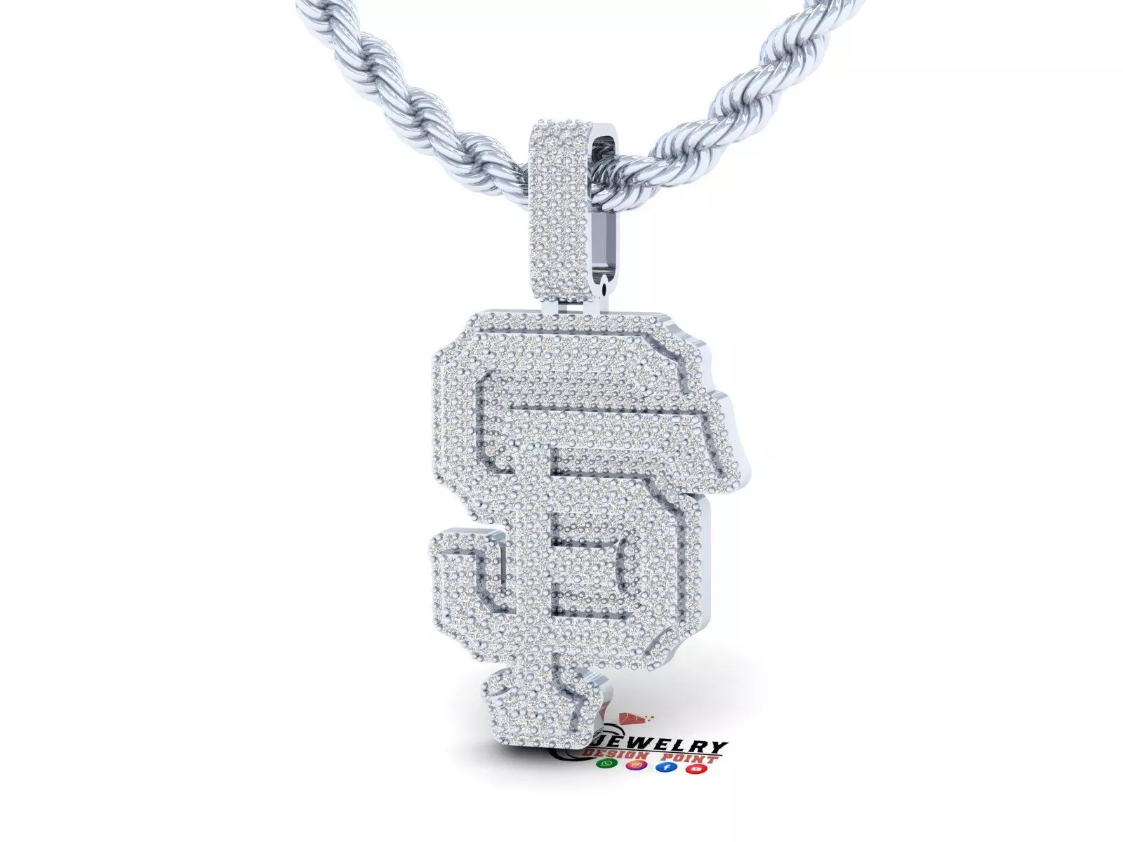 Custom San Francisco Diamond Pendant - Base Ball Team 3D print model