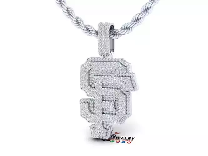 Custom San Francisco Diamond Pendant - Base Ball Team