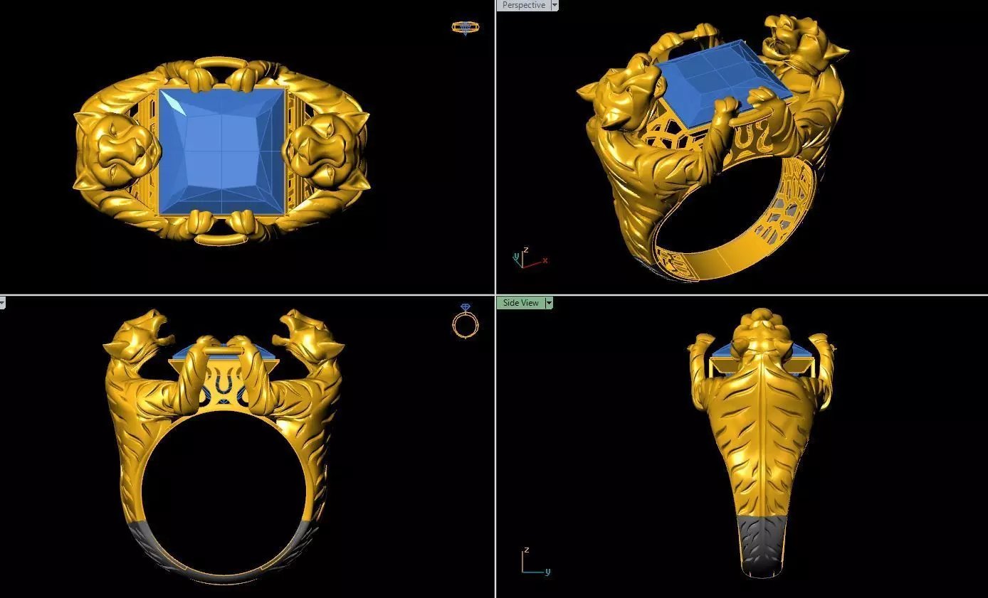 panther ring 3D print model