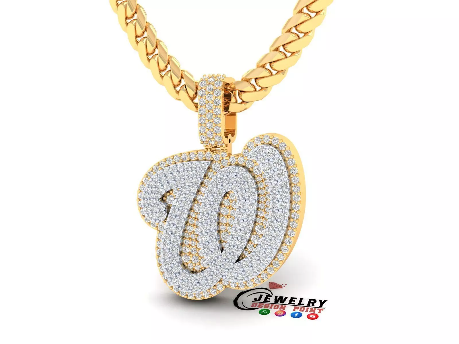 Custom Washington Nationals Diamond Pendant - Base Ball Team 3D print model