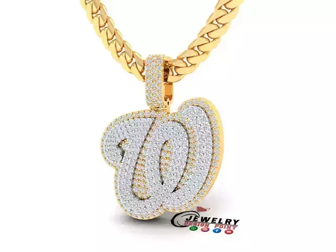 Custom Washington Nationals Diamond Pendant - Base Ball Team 