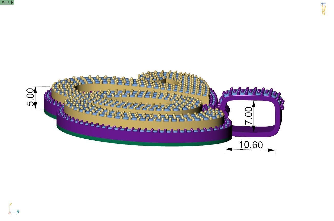 Custom Washington Nationals Diamond Pendant - Base Ball Team 3D print model_8