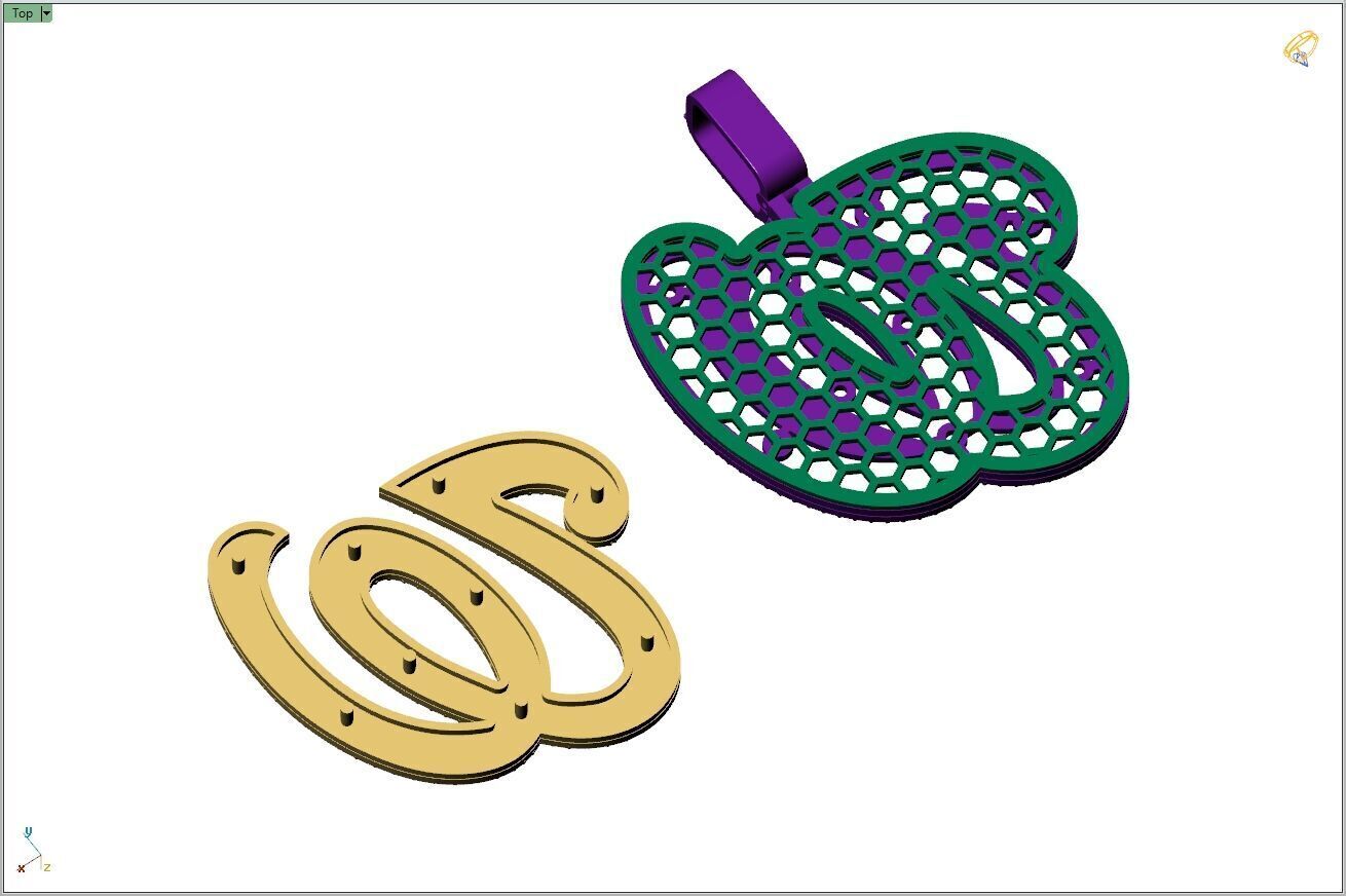 Custom Washington Nationals Diamond Pendant - Base Ball Team 3D print model_10